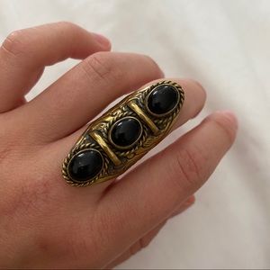 Bohemian Black and Gold Ring